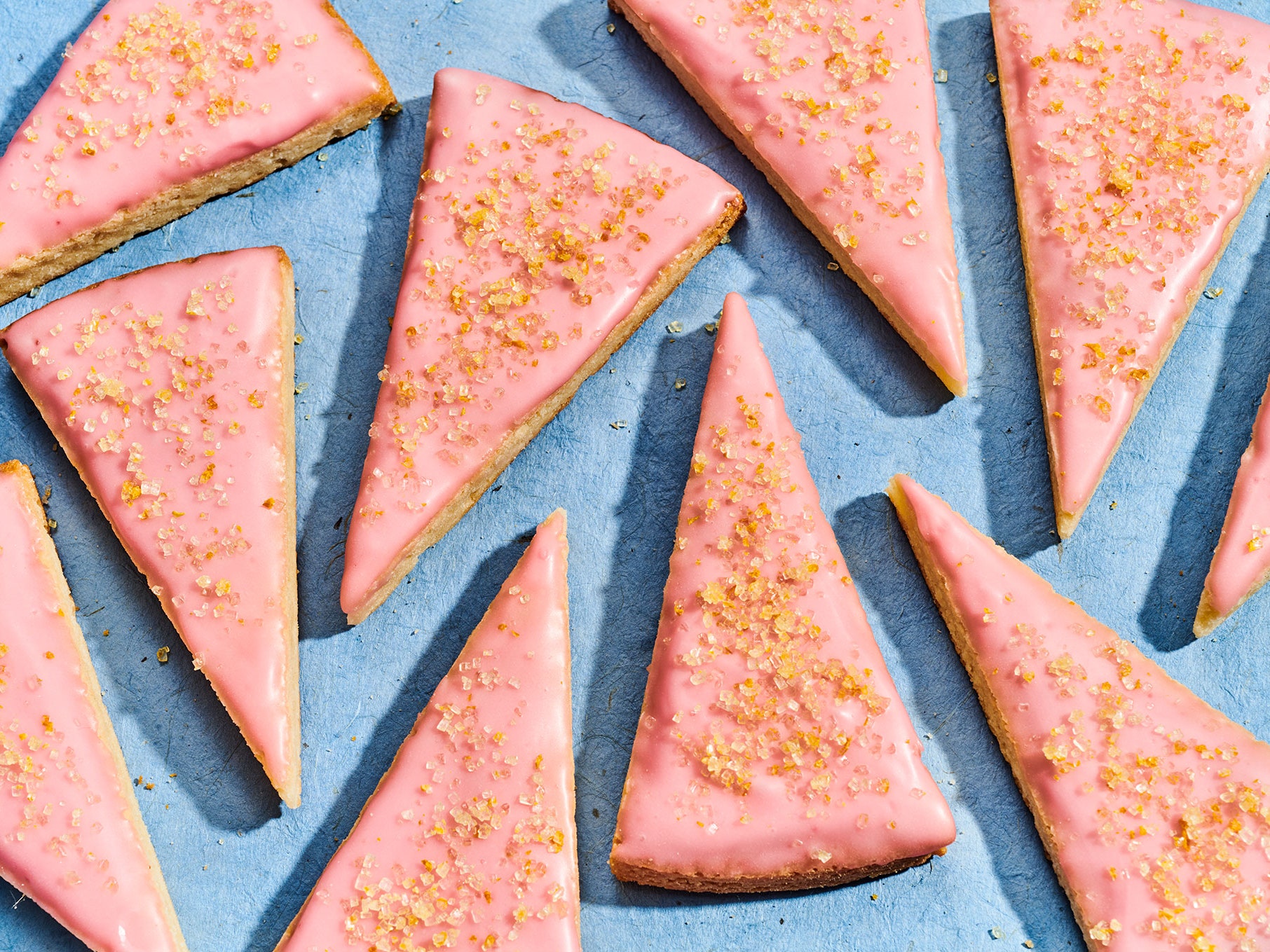 Pomegranate-Glazed Shortbread Wedges