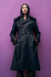 Model wearing Burberry Trench Coat