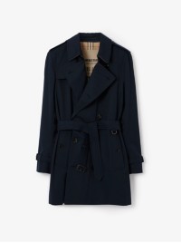 Short Kensington Heritage Trench Coat in colour Coal Blue