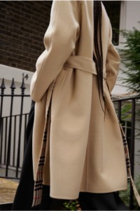 Shot of the back of a Long Cashmere Hillgate Trench Coat