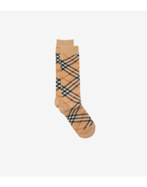 Check Cotton Blend Socks