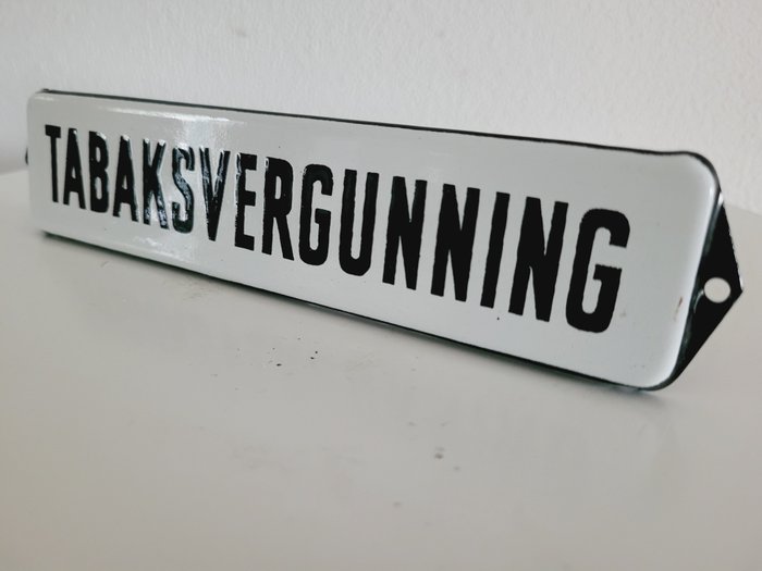 Emaille Tekstbord Tabaksvergunning, 1940 - Plate - Enamel - Catawiki