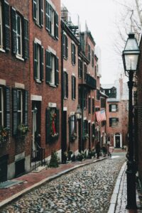 Cobblestone Streets Boston row houses