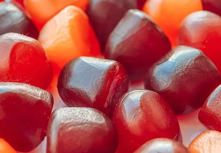 close up of keto gummies