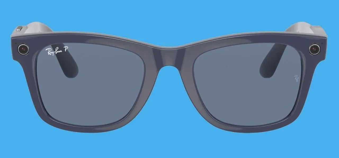 Sunglasses on a blue background.