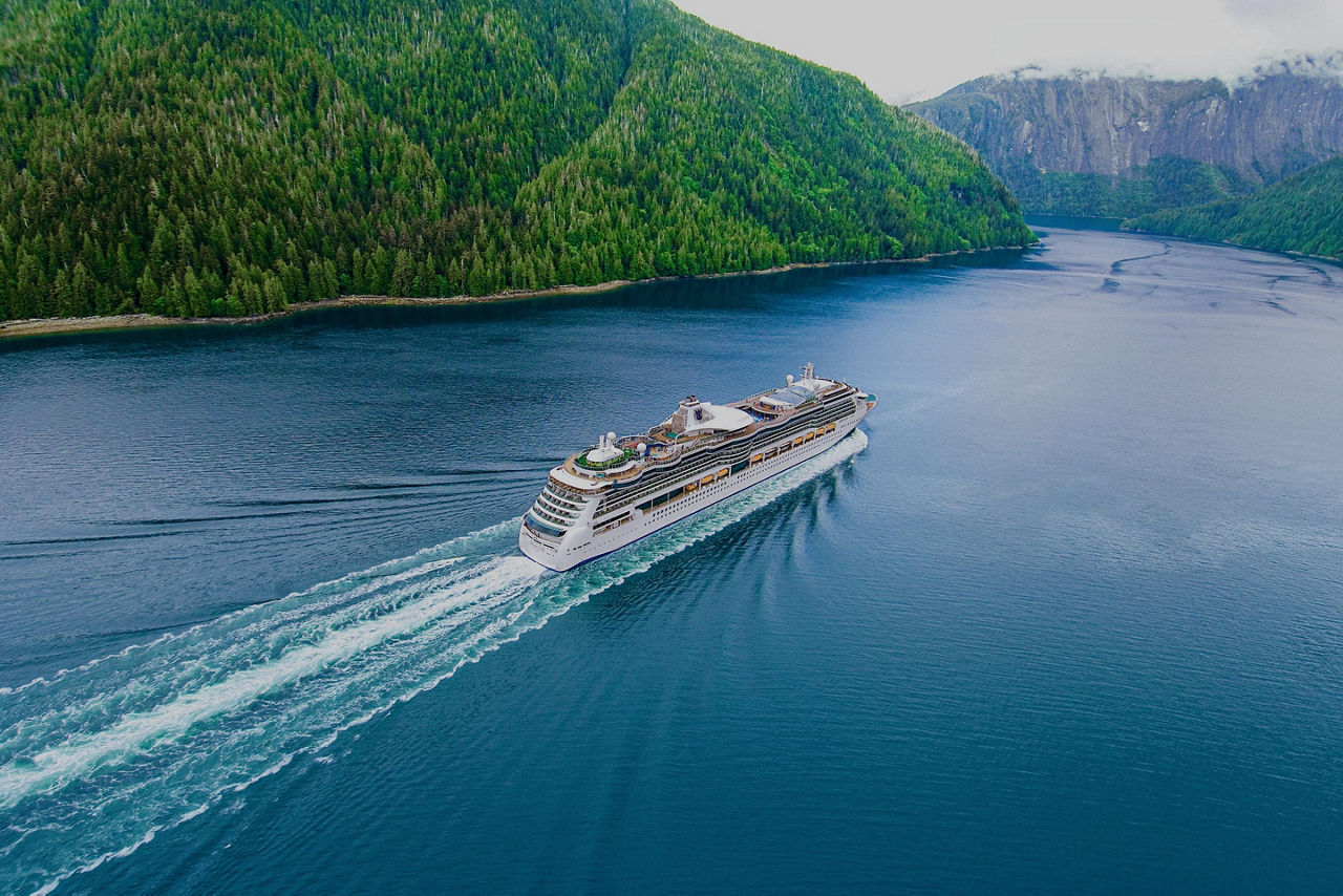 serenade of the seas alaska landscape aerial dark