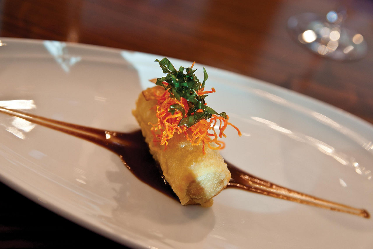 An appetizer at Chef's Table on a Royal Caribbean cruise ship