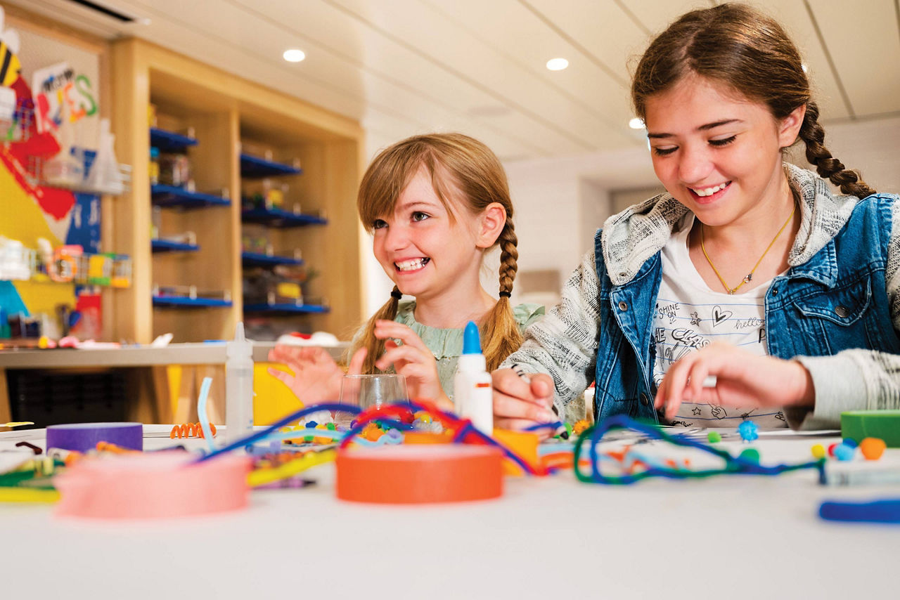 Adventure Ocean Workshop Girls working on Craft Activities