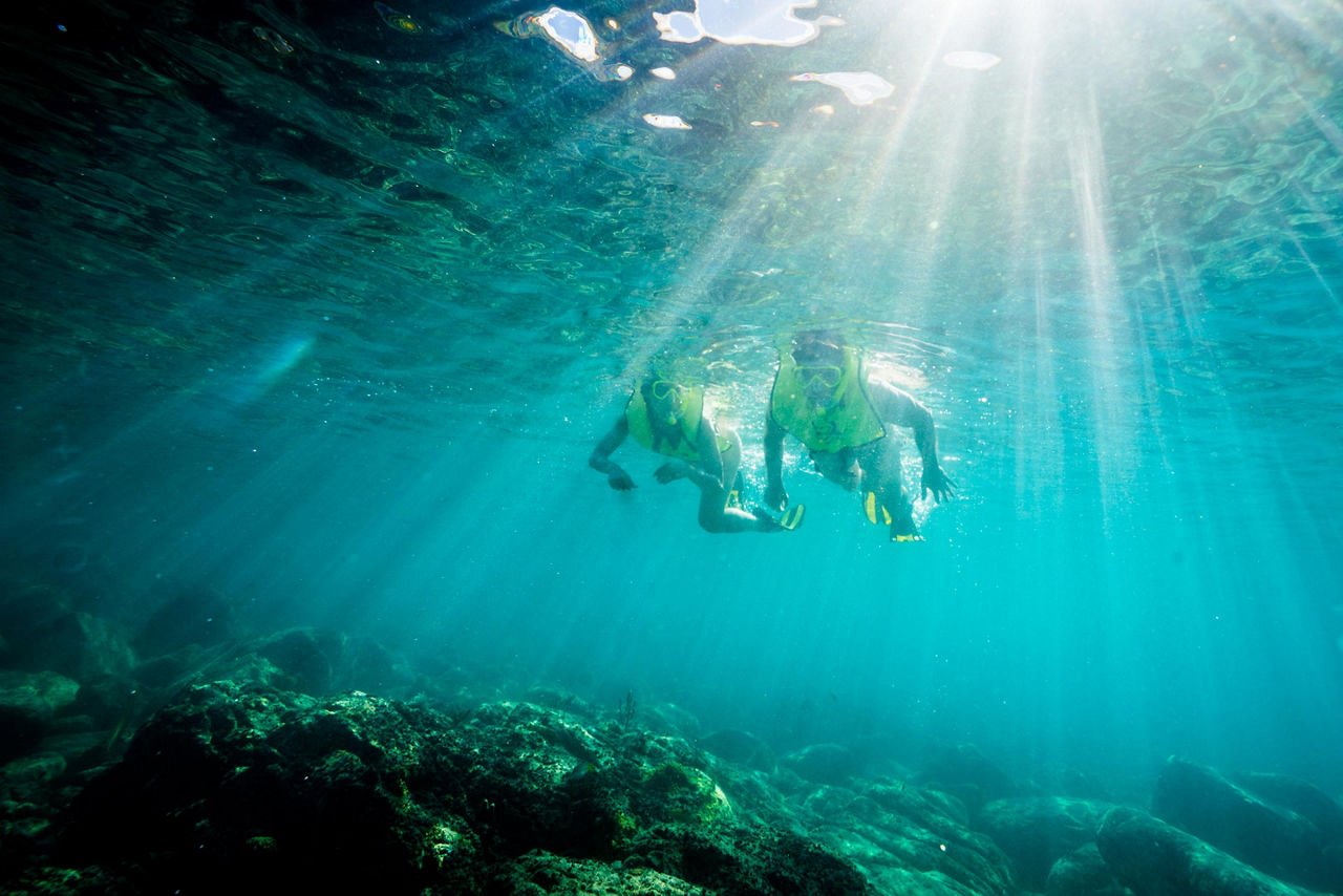 Couple Snorkeling in the Caribbean