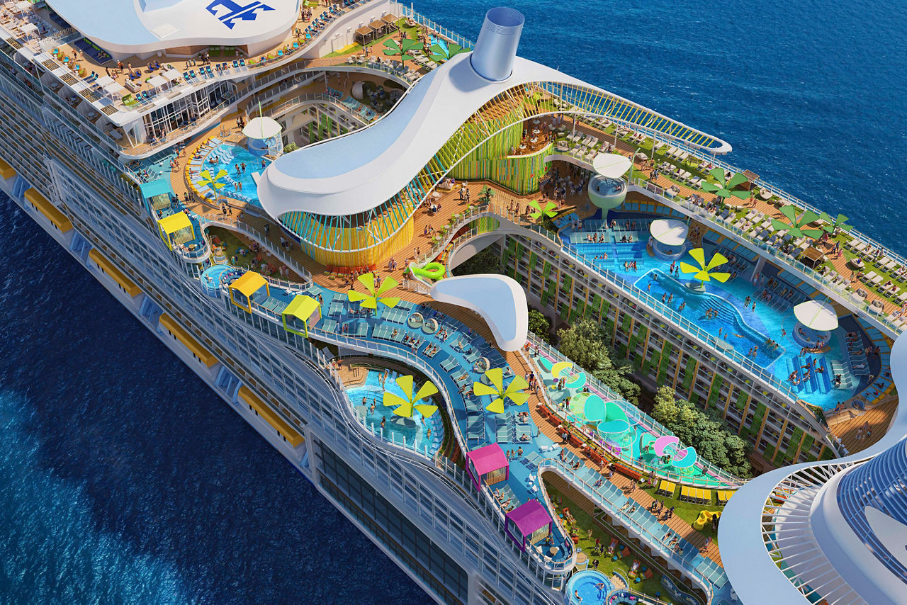 Icon of the Seas Pool Aerial Render