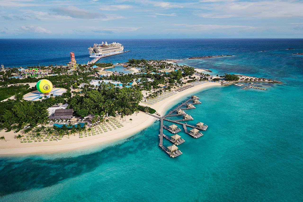 Icon of the Seas Perfect Day at  Coco Cay Aerial