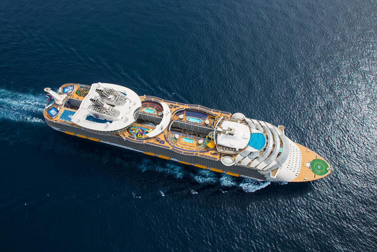 symphony of the seas aerial seea day sailing cruise