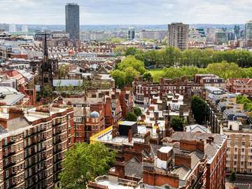 Panorama of London seen from the Tower of Westminster Abbey (United Kingdom) online puzzle