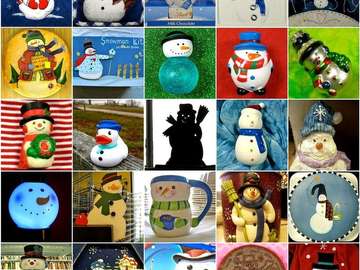 Snowmen puzzle online from photo