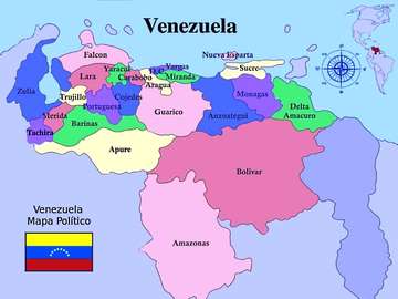 Mapa de Venezuela rompecabezas en línea