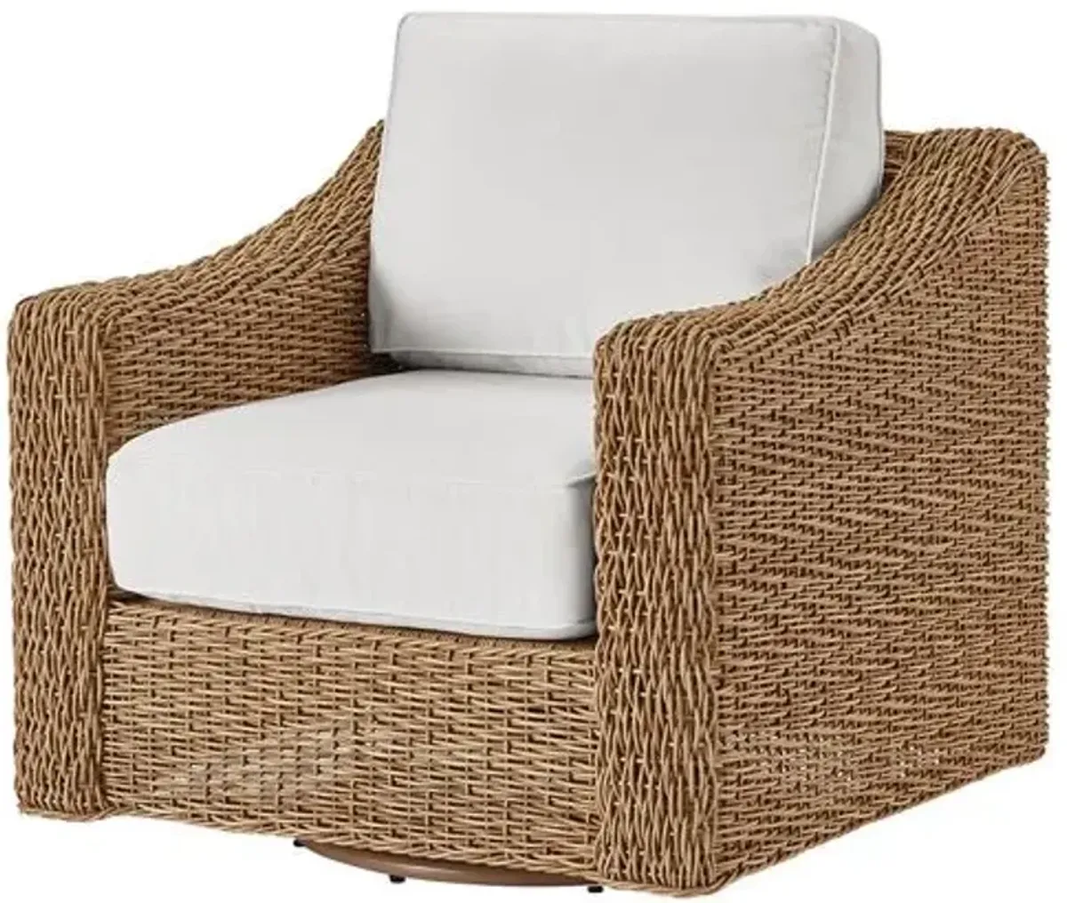 Coastal Living Keoni Outdoor Swivel Chair - Natural/White