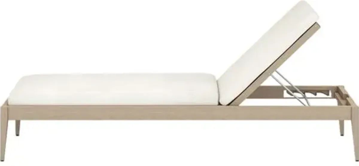 Jasper Outdoor Teak Chaise - Ivory - Comfortable, Sturdy, Stylish