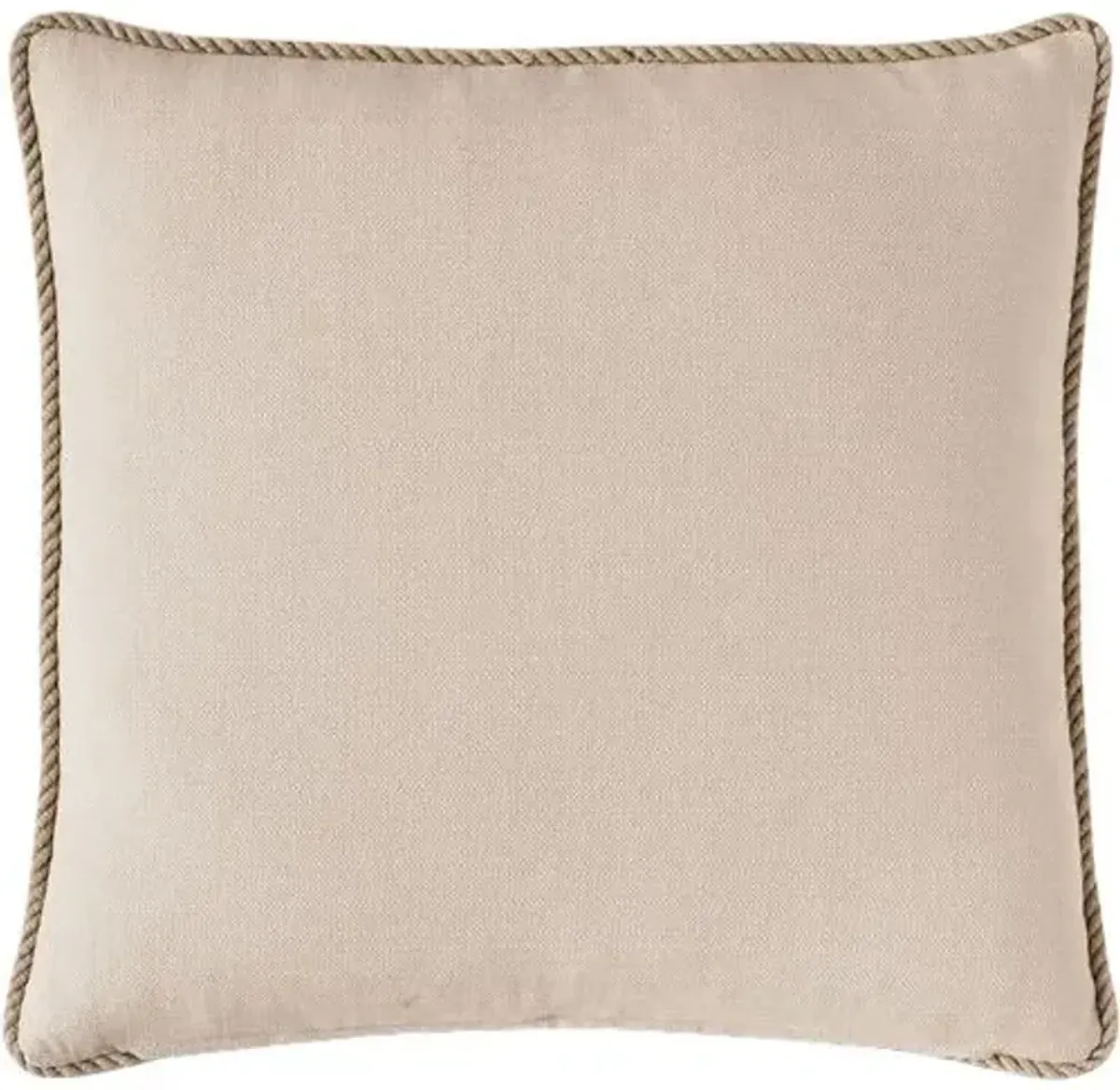 Asher Geometric Cord Pillow - Stone/Bisque