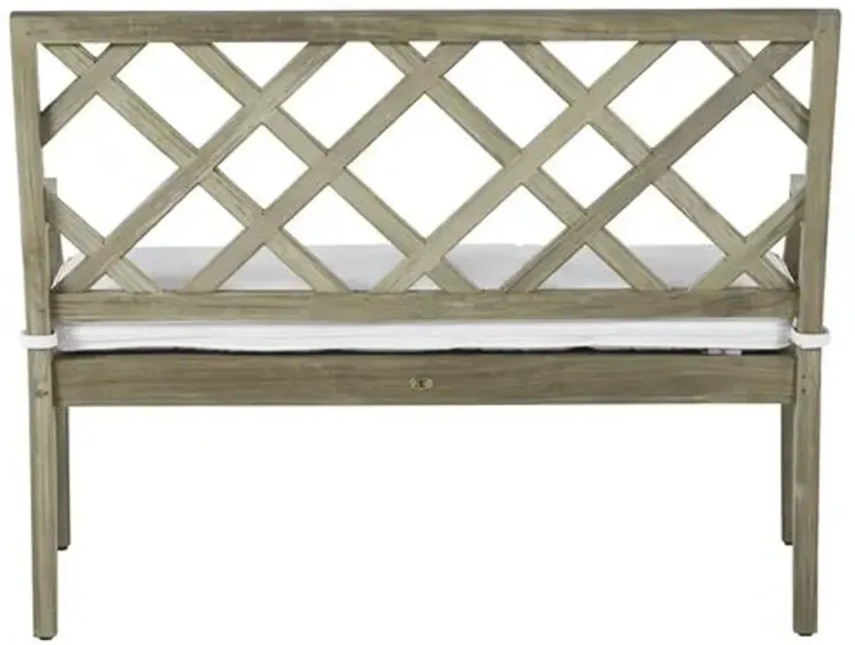 Haley Outdoor Bench - Oyster Teak - Summer Classics - White