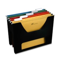 Fellowes Letter Size Desktopper - 5 x File - 9.8" (247.65 mm) Height x 12.5" (317.50 mm) Width x 5.5" (139.70 mm) DepthDesktop - 100% Recycled - Black - 1 Each