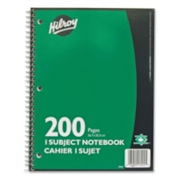 Hilroy Executive Coil One Subject Notebook - 200 Pages - Wire Bound - 8" x 10 1/2" - Assorted Paper - Subject - 1 Each