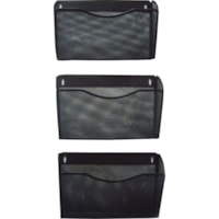 Winnable Files Organizer - 3 Pocket(s) - 8.5" (215.90 mm) Height x 14" (355.60 mm) Width x 3.4" (85.60 mm) Depth - Black - 1 Each