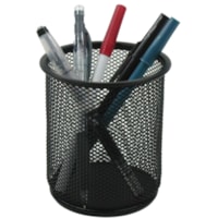 Winnable Mesh Pencil Cup - 4.10" (104.14 mm) x 3.30" (83.82 mm) x - 1 Each - Black