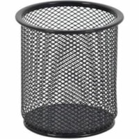 Merangue Large Mesh Pencil Cup - 3.75" (95.25 mm) x 3.75" (95.25 mm) x 3.75" (95.25 mm) x - 1 - Black