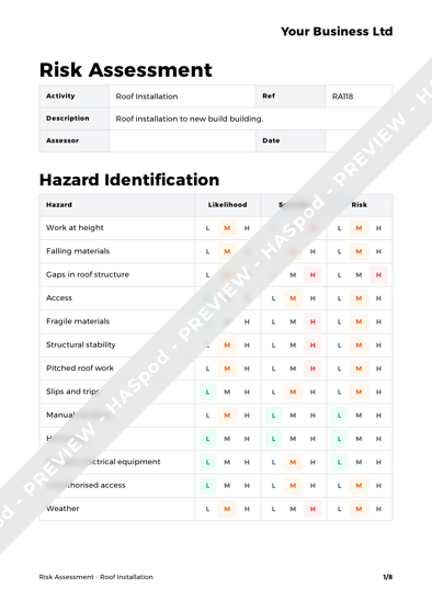 Risk Assessment Roof Installation image 1
