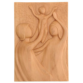 Bassrelief, Heilige Familie, Holz, handgeschnitzt, 30x20x5 cm, Peru