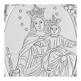 Flachrelief aus Bilaminat mit Maria Helferin der Christen, 10 x 7 cm