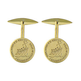 Jubilee 2025 cufflinks golden silver with logo 15 mm