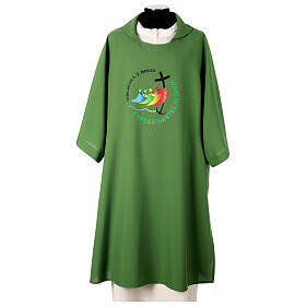 Green dalmatic for Jubilee 2025 with official logo, Multilingual