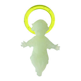 Florescent Baby Jesus figurine in plastic, 4 cm