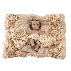 Baby Jesus figurine 10 cm resin cloth shabby chic