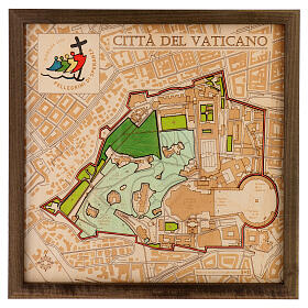 Wooden Relief Map of the Vatican with Limited Edition Jubilee Logo 35x35 cm