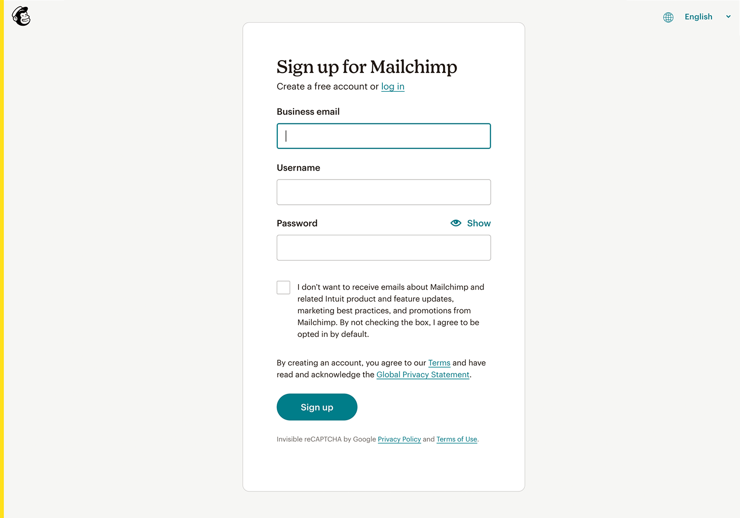 mailchimp signup form