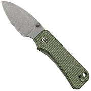 Civivi Baby Banter C19068SB-1 Green Micarta, Grey Stonewashed pocket knife, Ben Petersen design