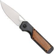 Kizer Vanguard Militaw V3634C2 Liner Lock, Satin 154CM, Black G10, Mkuruti Wood Inlay, couteau de poche, Jonathan Styles design