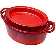 Le Creuset Doufeu gietijzeren braadpan ovaal, 32 cm, 7,2L rood