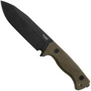 LionSteel T6 Old Black, Green Canvas Micarta T6B-CVG coltello fisso