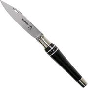 Nontron No. 22 Nickel Silver Turning Ferrule, Marquetry Ebony Aluminium, double ferrule NN22DVEBALU coltello da tasca