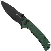 SENCUT Pulsewave S23032-3 Blackwashed, Green Canvas Micarta, zakmes