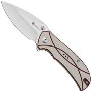 Sencut Hyrax S23097-3 Satin 9Cr18MoV, Red Ivory line G10 zakmes