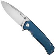 SENCUT Skarnax S24025-3 Satin 9Cr18MoV, Blue Canvas Micarta, zakmes