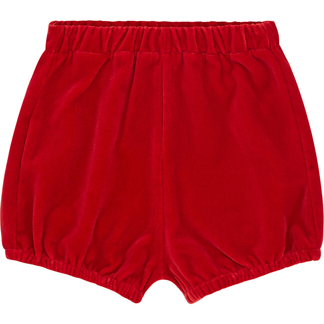 Organic Cotton Velvet Bloomers, Red