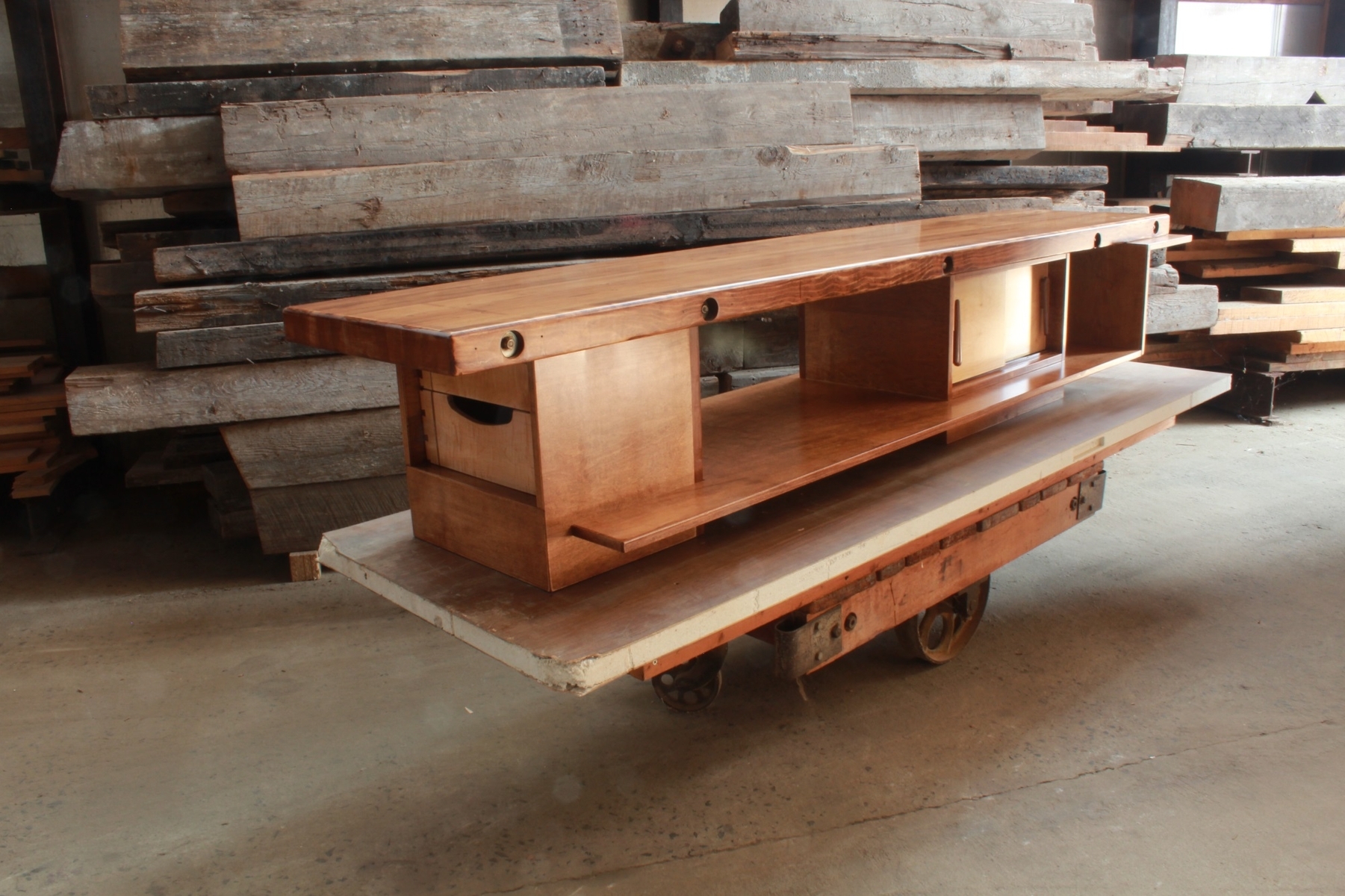 Mid Century Mordern Rustic Reclaimed Coffee Table