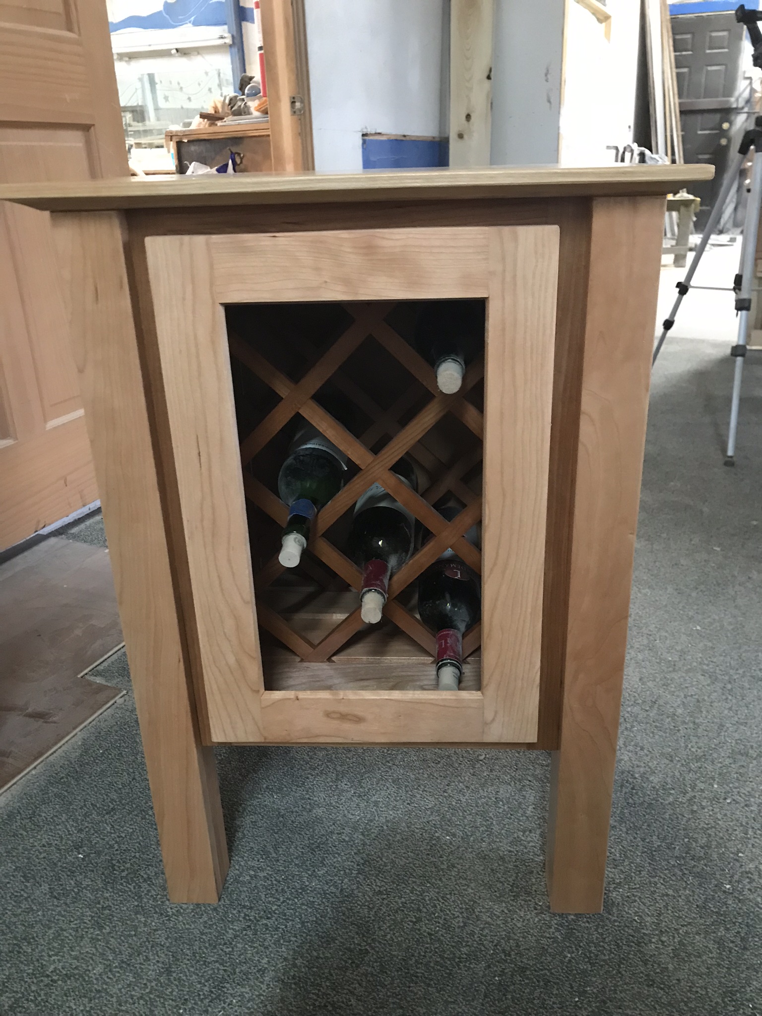 Cherry Wine Rack Table With And Without Door 3 