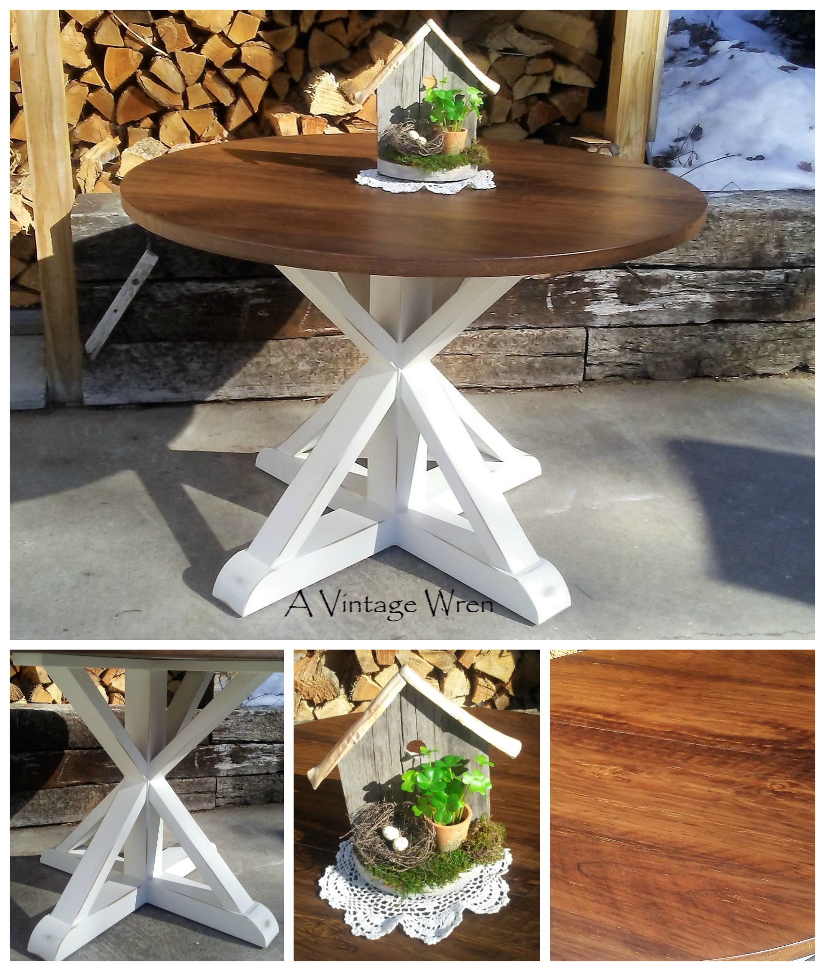 Pedestal Table/ Modern Rustic Farm Table 5 