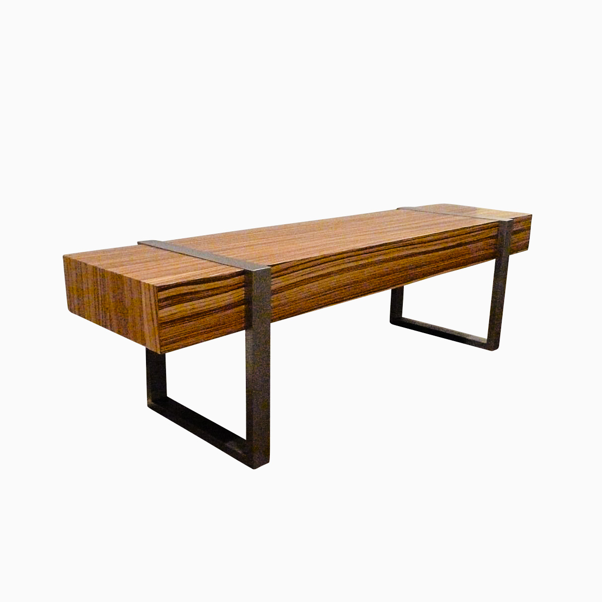 Welded Modern Interior Zebra Wood Bench Seat 1 